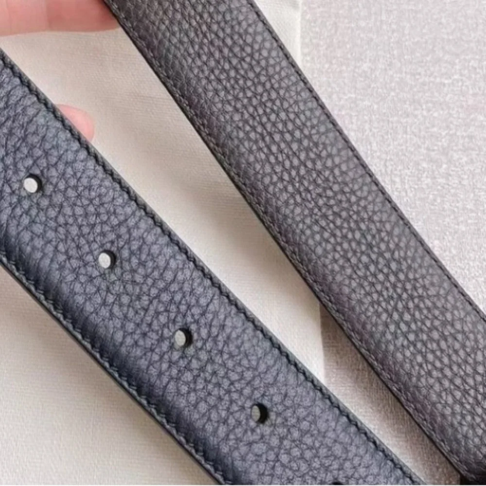 Salvatore Ferragamo Black Leather Belt with Silver Buckle